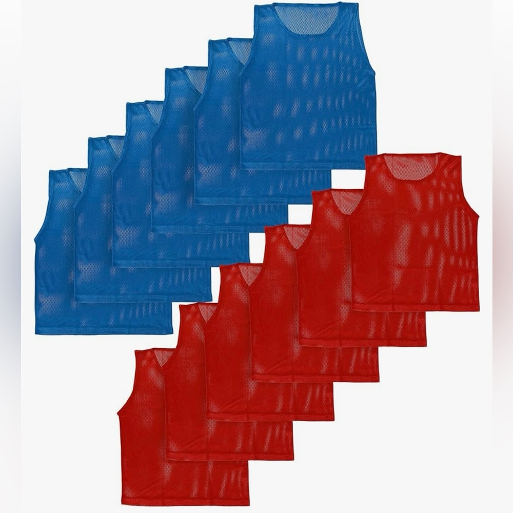 12pk Youth Lightweight Practice Jerseys/Vests Blue and Red- Size L Youth